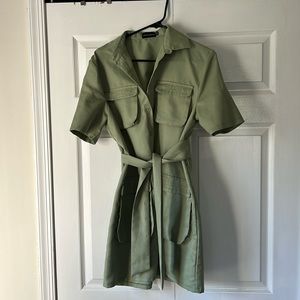 PrettyLittleThing Olive Mini Dress